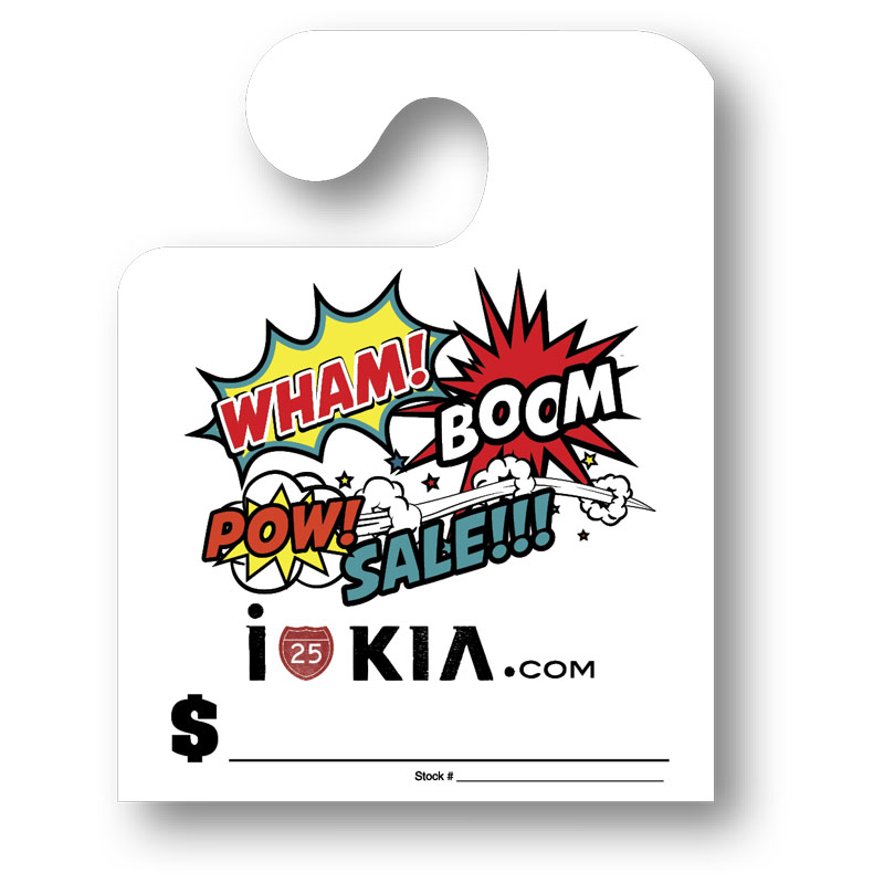 Full Color Custom Mirror Hook Style Hang Tag 1 Side Imprint